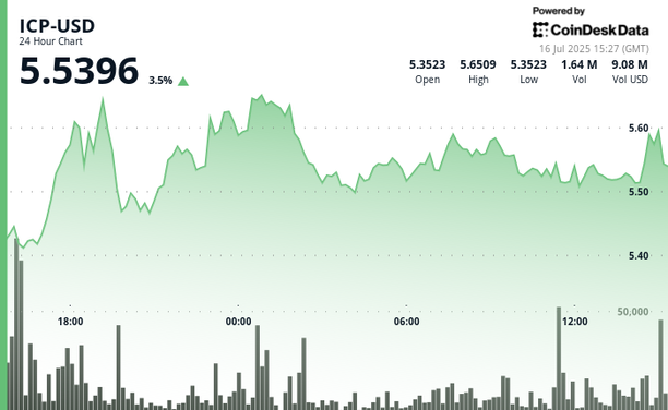 ICP-USD, July 16 2025 (CoinDesk)