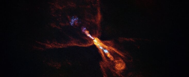 ALMA image of HOPS-315, a still-forming planetary system. Credit: ESO