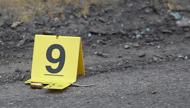 Yellow crime scene marker.