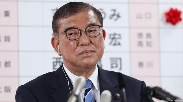 Shigeru Ishiba looks despondent after Sunday's election loss 