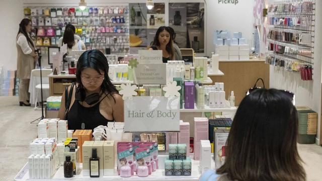 Customers check out Asian beauty products at Senti Senti in New York on Friday, July 25, 2025. (AP Photo/Yuki Iwamura)