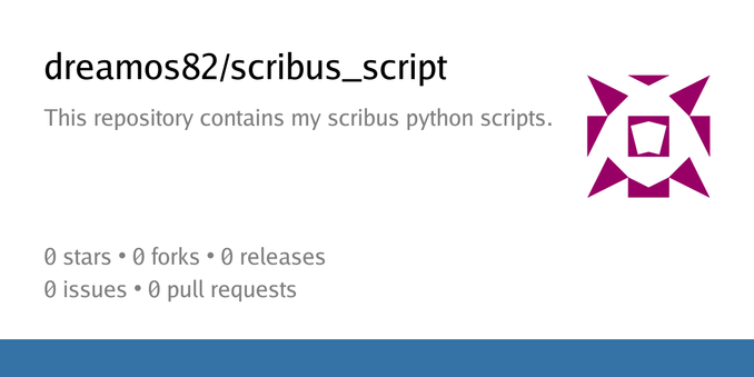 Summary card of repository dreamos82/scribus_script