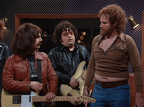 L-R Chris Parnell, Horatio Sanz and Will Ferrell in the SNL 'More Cowbell' sketch