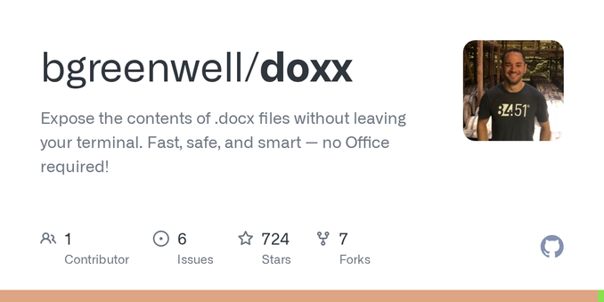 Expose the contents of .docx files without leaving your terminal. Fast, safe, and smart — no Office required! - bgreenwell/doxx