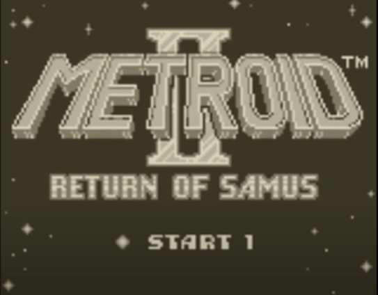 title screen of Metroid 2