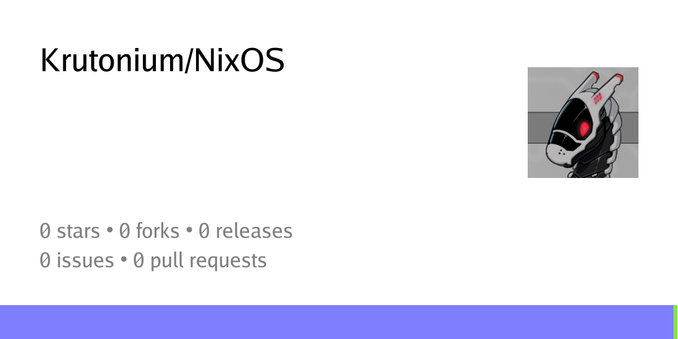 Summary card of repository Krutonium/NixOS