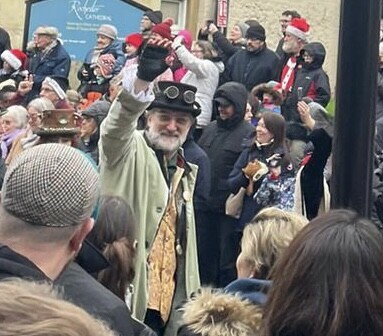 Dickensian outfit in a parade