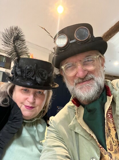 Me and Meloney in Dickensian costume