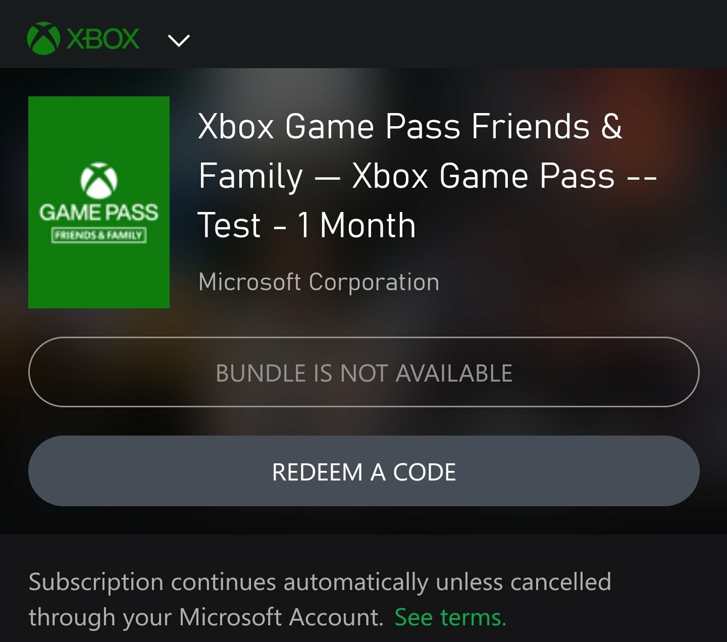 Buy Xbox Game Pass Friends & Family — Xbox Game Pass -- Test - 1 Month