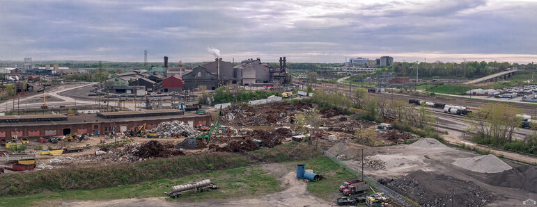 W. 3rd Steelyard Panorama
Cleveland OH
-May 6, 2023
.
A lot of info in this three panel hdr pano.