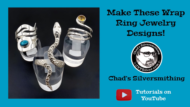 Picture of 3 different wrap around rings and a link to a tutorial by Chad Parker