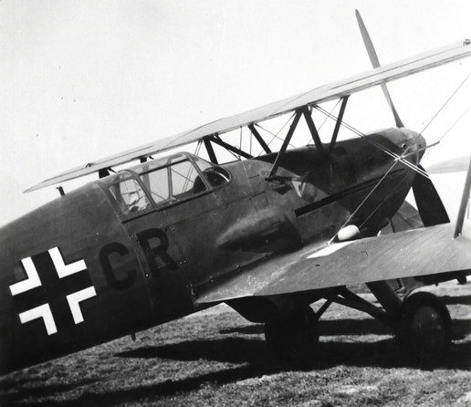 Germany confiscated a large number of Avia B-534 fighters from Czechoslovakia, subsequently using them as fighter trainers in several fighter pilot training schools. They were also used as glider tugs and target tugs.
Three aircraft were fitted with arrester hooks and had their structure strengthened for evaluation as a carrier based fighters to equip the Graf Zeppelin. As the aircraft carrier was not completed this project went nowhere.
In 1940 B-534s were used to represent Polish PZL P-11 fighters in the propaganda film Kampfgeschwader Lützow.