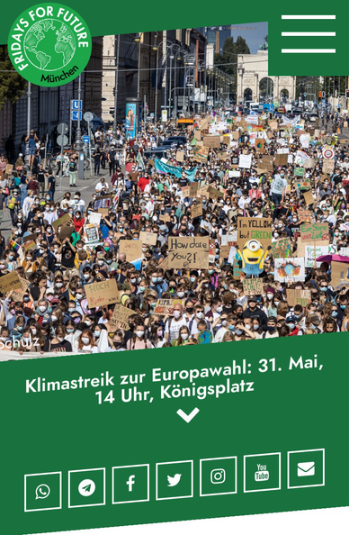 Klimastreik am 31. Mai zur Europawahl: Klimastreik zur Europawahl: 31. Mai, 14 Uhr, Königsplatz