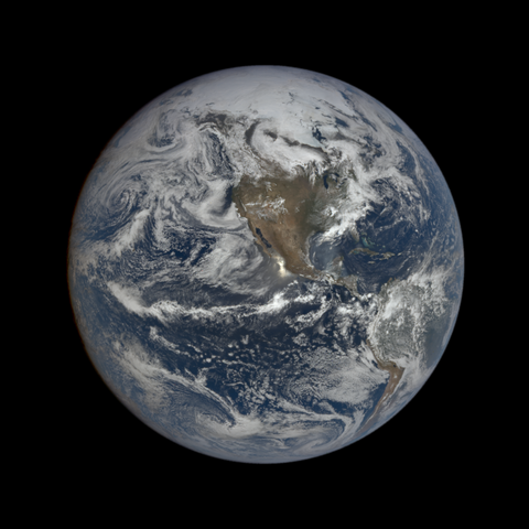 A photo of Earth from the EPIC camera onboard the DSCOVR spacecraft.