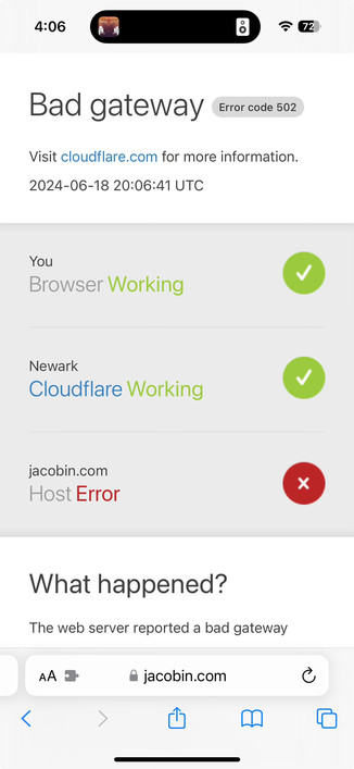 cloudflare shows the site is down but cloudflare is up. thanks, cloudflare