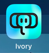 Image of the Ivory for Mastodon app with the pool party app icon selected 