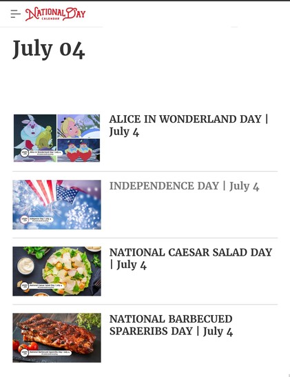 Today's National Days: 
https://www.nationaldaycalendar.com/july/july-4