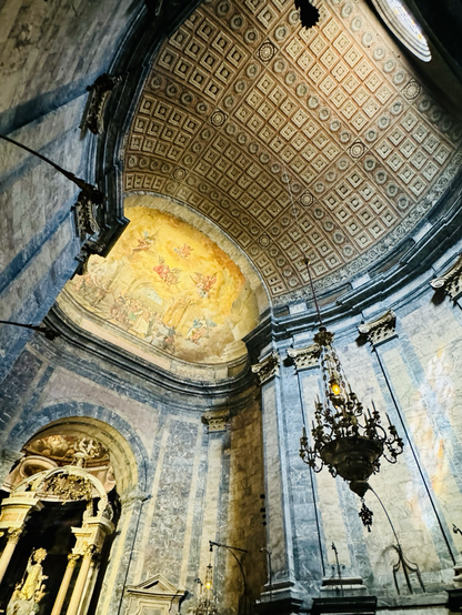 The inside of the Basicilica of Saint Felix in Girona, the Bqroque chapel