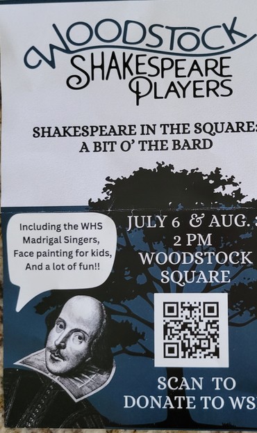 Handball for Woodstock Shakespeare Players, including Madrigal singers.