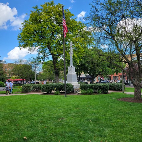 Monument in the square of Woodstock,  northern Illinois.