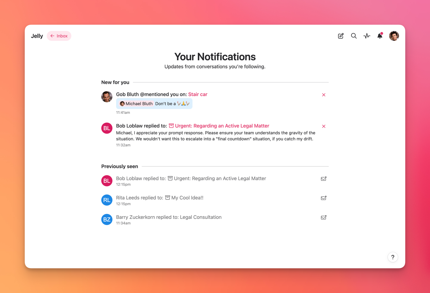 Notifications in Jelly – letsjelly.com