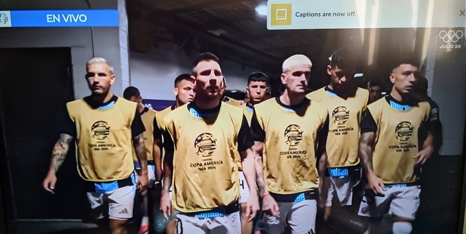 Argentina team walking the stadium tunnels about to enter the pitch