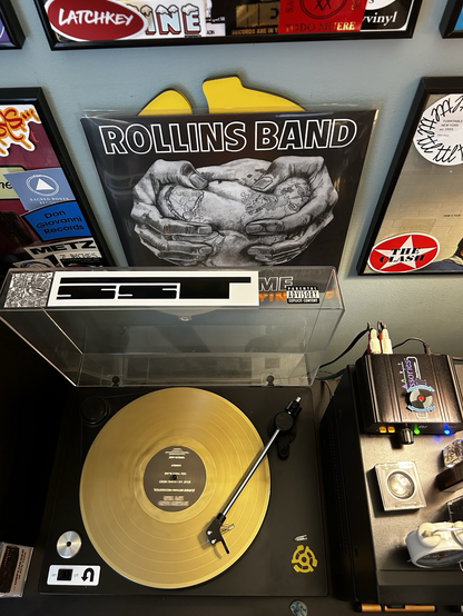 View of Life Time by Rollins Band spinning on the turntable.