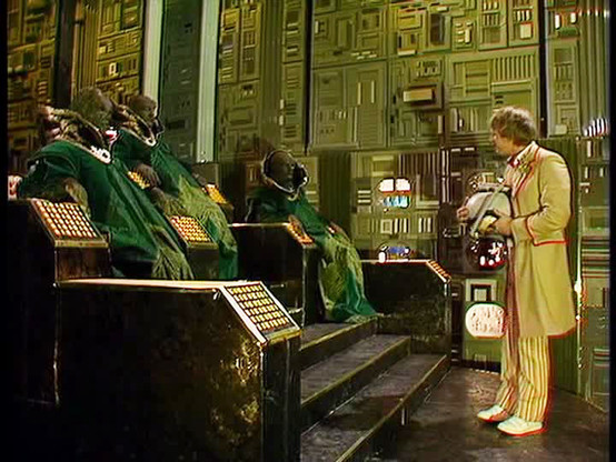 The 5th Doctor confronts Monarch in the story Four to Doomsday