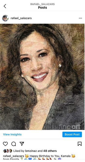 ➡️ On July 21, 2024 President Biden endorsed Kamala Harris as a Successor to the Presidency of the United States of America - To be continued portrait by Rafael Salazar 