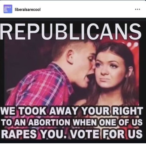 Post by liberals are cool shows a Republican man leaning into a young woman talking into her ear:

