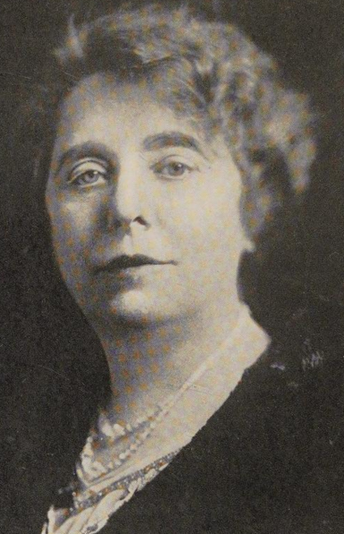 Eleanor Baldwin Cass, from her 1930 book on fencing; a middle-aged white woman with wavy hair