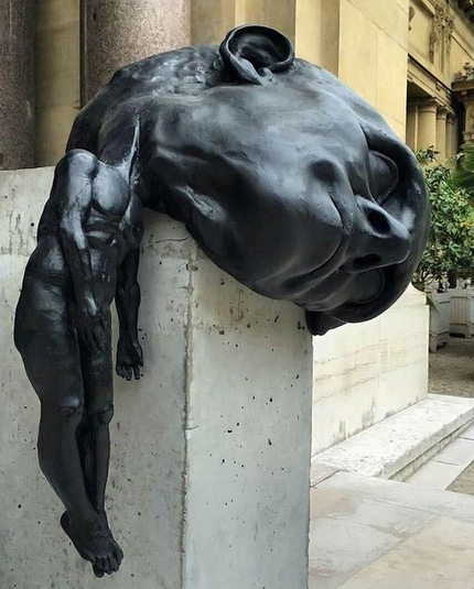 The Weight Of Thought is a sculpture by Thomas Lerooy, a Belgium based artist whose works stir emotions.