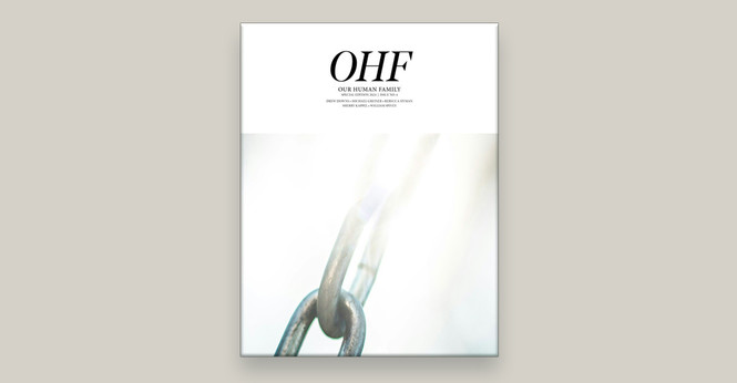 OHF Magazine, Issue No. 4 cover. Nameplate in black on roughly the top third of the cover. The remaining ⅔ is a macro shot of 3 links of a chain almost lost in front of bright white light.