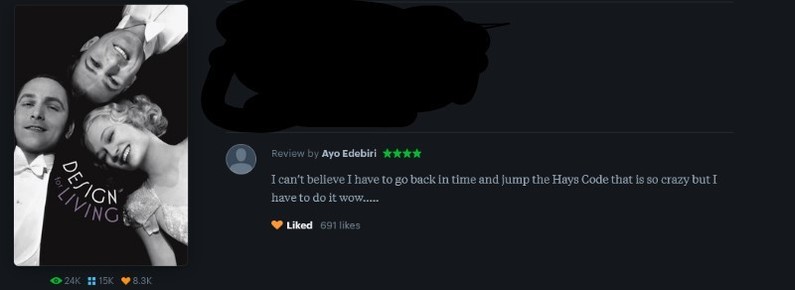 Review of 1933 Design for Living by letterboxd user Ayo Edebiri : I can't believe I have to go back in time and jump the Hays Code that is so crazy but I have to do it wow.....