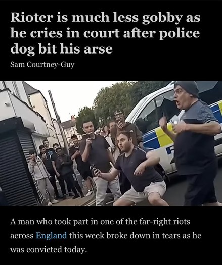 Below headline is a photo of right-wing dickheads being dickheads