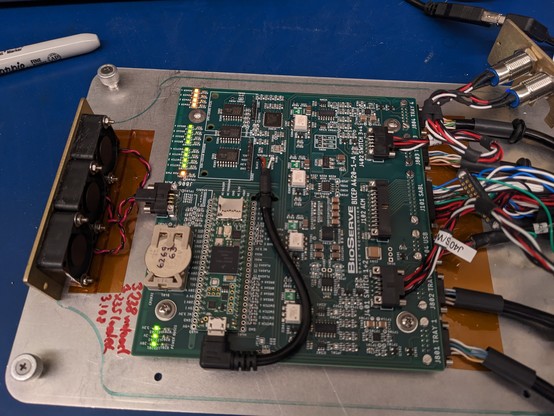 A circuit board that I designed for a BioServe Space Technologies experiment package that launched to the International Space Station today. This particular board is a 