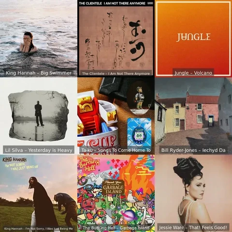 3 by 3 grid showing my top 9 albums of the week as scrobbled to Last.fm