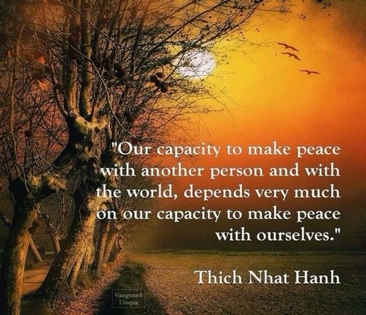 Thich Naht Hanh quote on peace and relationships