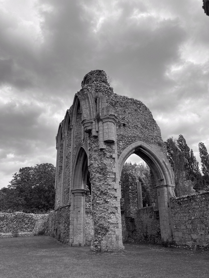 12th century Creake Abbey with dramatic clouds ☁️ 