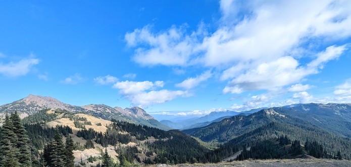 Valley view of mountains