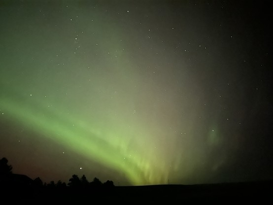 Starry sky with aurora. 