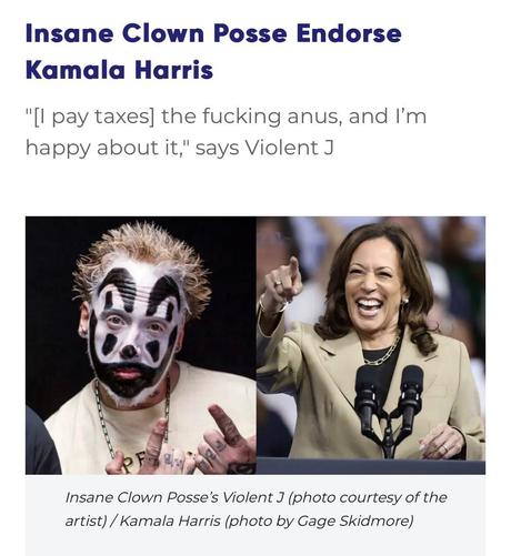 Insane Clown Posse endorse Kamala Harris, with a profanity directed at Trump