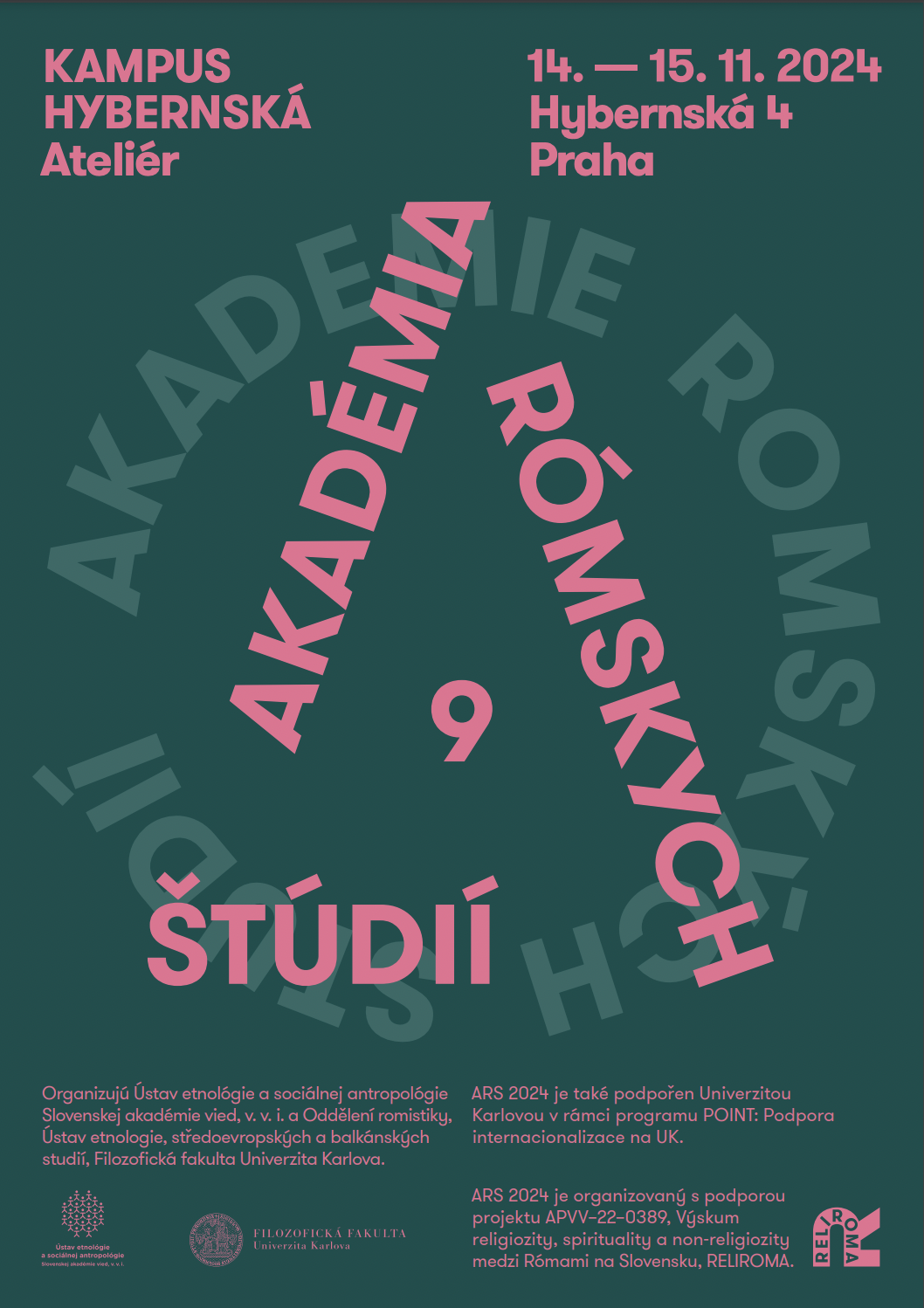 Conference programme. The conference title is "Akadémia rómských štúdií".