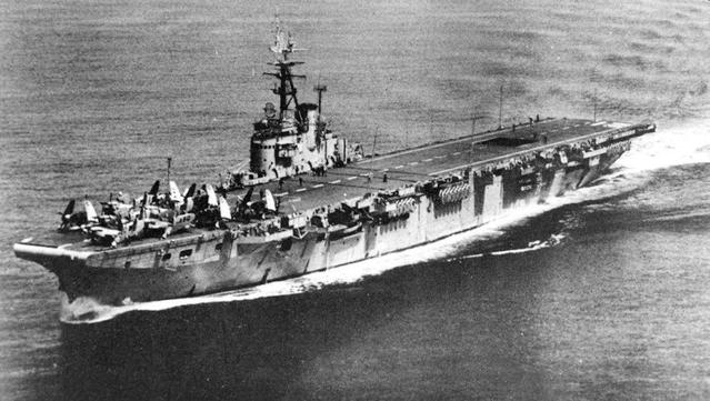 HMCS Magnificent was a Majestic-class aircraft carrier operated by the Royal Canadian Navy from 1948 to 1957.

Towards the end of the Second World War, Canada anticipated the need for additional and larger aircraft carriers to operated in the Pacific against Japan. At this time it crewed two British Royal Navy escort carriers (HMS Nabob which was heavily damaged and HMS Puncher). Negotiations led to Britain offering the Colossus-class carrier, HMS Warrior (HMCS Warrior in Canadian service) and The Majestic-class HMS Magnificent (HMCS Magnificent in Canadian service).

Warrior entered service in 1946, but was considered unsuitable for Canadian conditions, as she had been built to operate in the tropics and lacked heating. In 1948 she was replaced by Magnificent. The carrier was commissioned into the Royal Canadian Navy on 21 March 1948.

Following the Suez Crisis, the Canadian Government agreed to send a peacekeeping for to Egypt. HMCS Magnificent transported 406 Canadian troops and their vehicles along with 4 Royal Canadian Air Force de Havilland Canada DHC-3 Otters and a single H04S helicopter. For this trip, she had her guns removed and complement reduced to 600. She unloaded her cargo in Port Said in January 1957.
