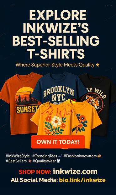 Explore InkWize's Best-Selling T-Shirts: Where Superior Style Meets Quality 🌟

#InkWizeStyle 🌟 #TrendingTees 📈 #FashionInnovators 🎨 #CustomerSatisfactionGuaranteed ✅ #ShopInkWize 🛒 #QualityWear 👕 #BestSellers 💥 #ExclusiveStyle 👌 #WardrobeEssentials 🧥 #premiumT-shirts, #stylish fashion, #must-havetees

https://inkwize.com/blogs/news/explore-inkwizes-best-selling-t-shirts-where-superior-style-meets-quality