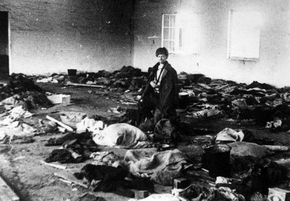 A man standing in a room with two windows. On the floor there are plenty of rugs.
