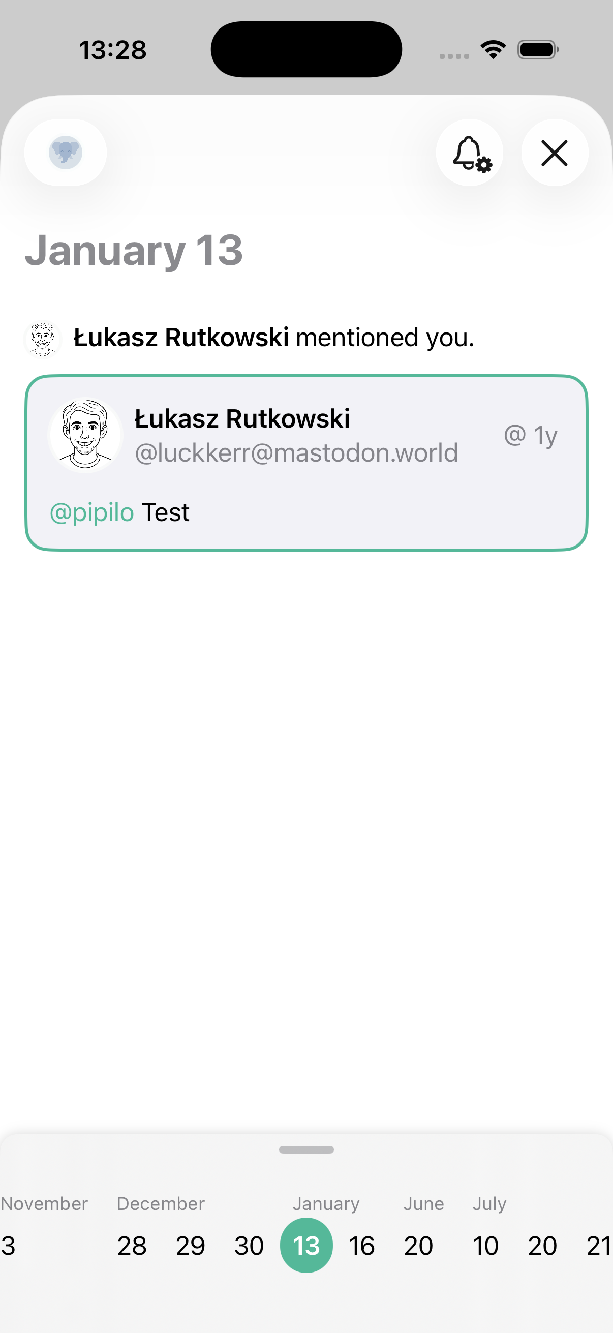 Screenshot of the notifications screen before any changes for comparison.