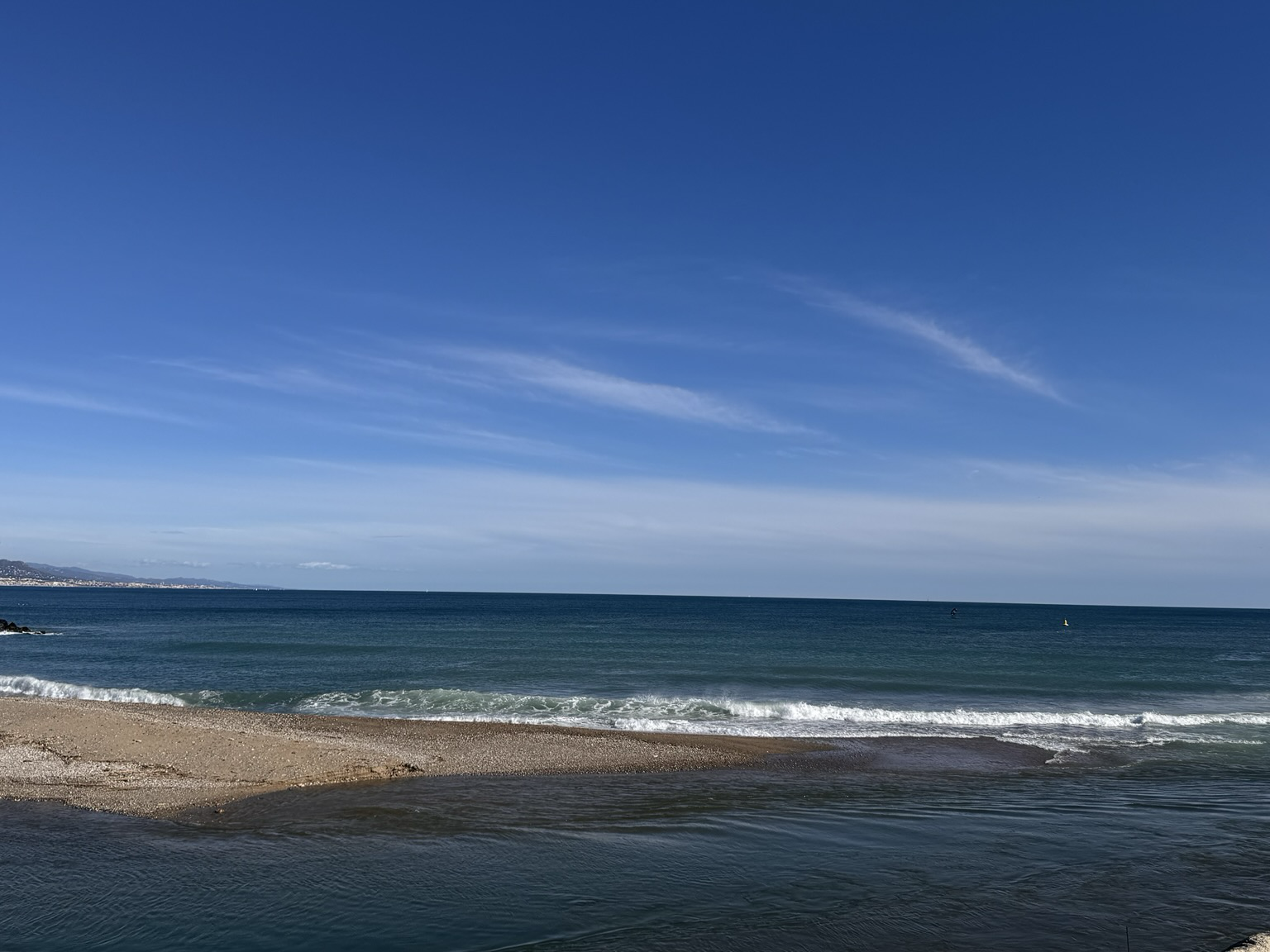 Sunny sea views on Jan 31 at la Platja del Forum