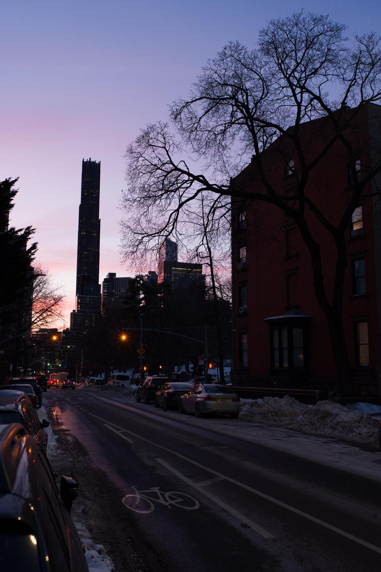 sunset over the brooklyn tower