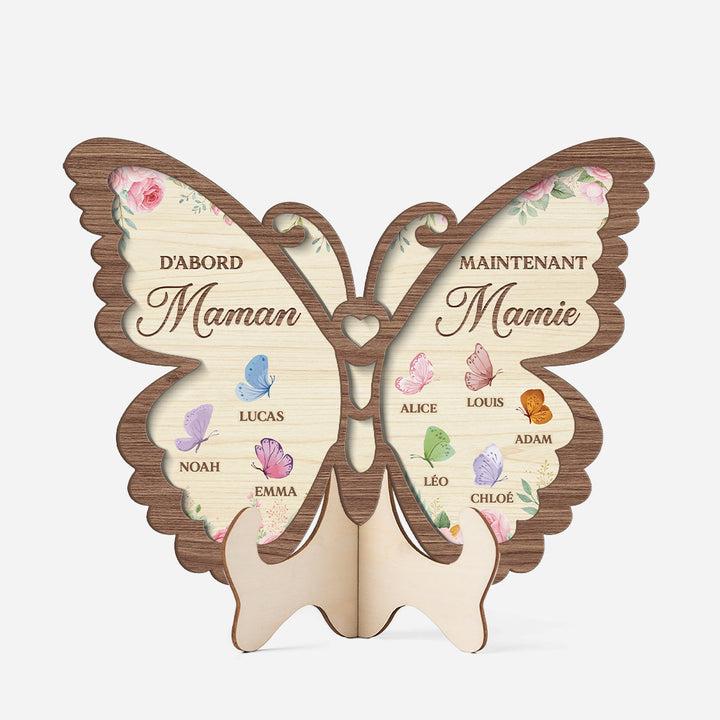 Plaque En Bois Personnalisée - D'abord Maman Maintenant Mamie